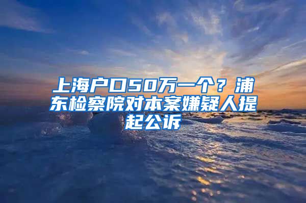 上海户口50万一个？浦东检察院对本案嫌疑人提起公诉