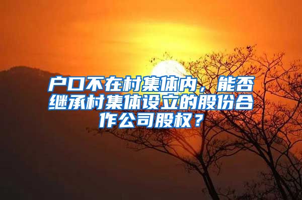 户口不在村集体内，能否继承村集体设立的股份合作公司股权？