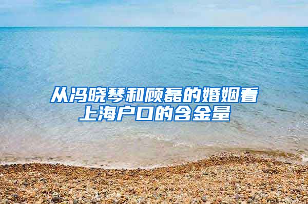 从冯晓琴和顾磊的婚姻看上海户口的含金量