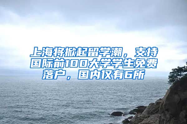 上海将掀起留学潮，支持国际前100大学学生免费落户，国内仅有6所