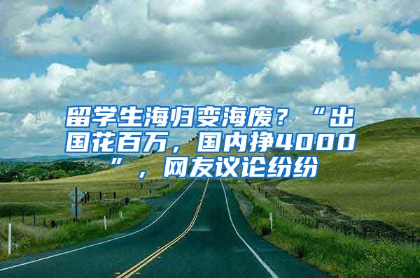 留学生海归变海废？“出国花百万，国内挣4000”，网友议论纷纷