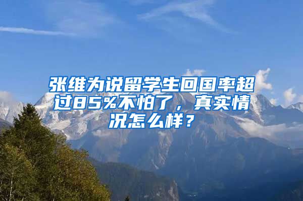 张维为说留学生回国率超过85%不怕了，真实情况怎么样？