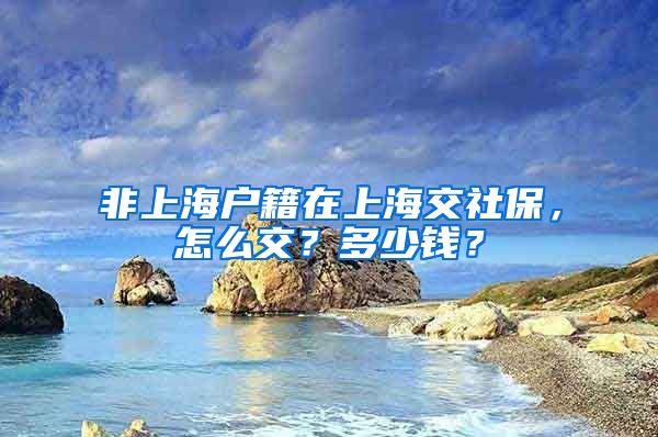 非上海户籍在上海交社保，怎么交？多少钱？