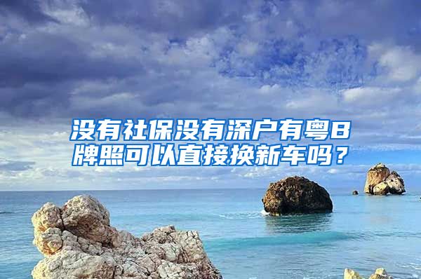 没有社保没有深户有粤B牌照可以直接换新车吗？