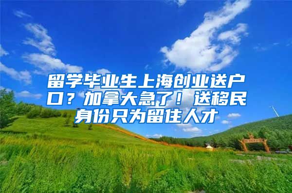 留学毕业生上海创业送户口？加拿大急了！送移民身份只为留住人才