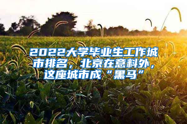 2022大学毕业生工作城市排名，北京在意料外，这座城市成“黑马”