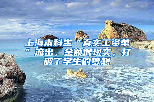 上海本科生“真实工资单”流出，金额很现实，打破了学生的梦想