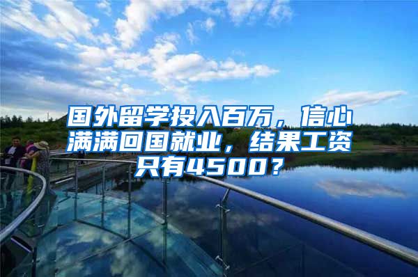 国外留学投入百万，信心满满回国就业，结果工资只有4500？