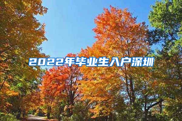 2022年毕业生入户深圳