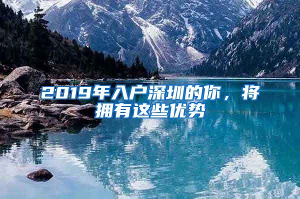 2019年入户深圳的你，将拥有这些优势