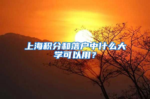 上海积分和落户中什么大学可以用？