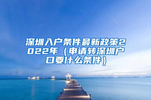 深圳入户条件最新政策2022年（申请转深圳户口要什么条件）