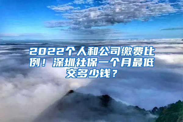 2022个人和公司缴费比例！深圳社保一个月最低交多少钱？