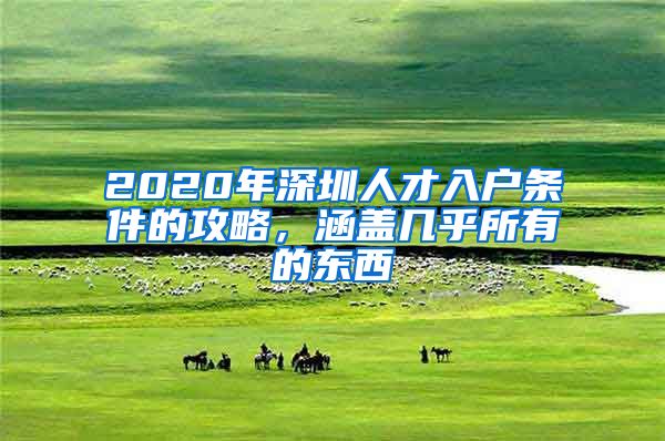 2020年深圳人才入户条件的攻略，涵盖几乎所有的东西