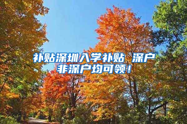 补贴深圳入学补贴 深户非深户均可领！