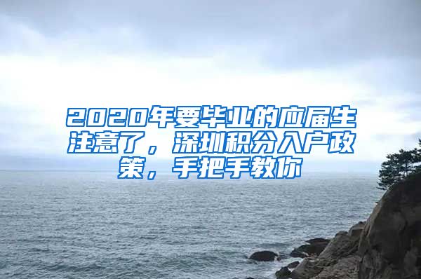 2020年要毕业的应届生注意了，深圳积分入户政策，手把手教你