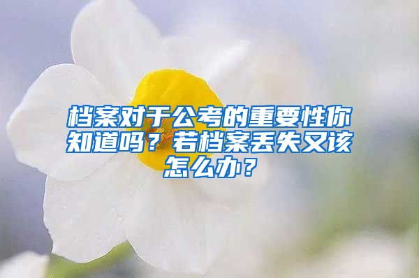 档案对于公考的重要性你知道吗？若档案丢失又该怎么办？