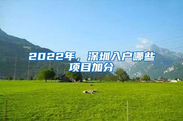 2022年，深圳入户哪些项目加分