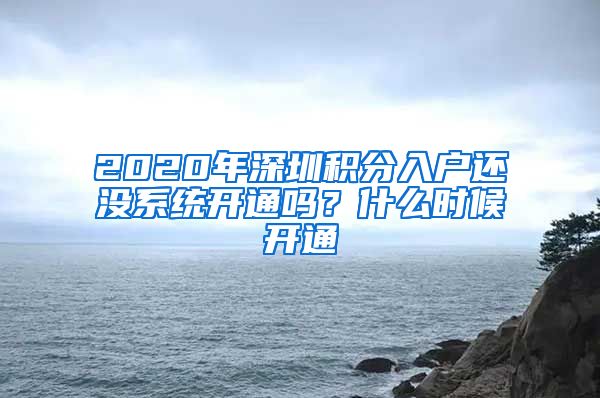 2020年深圳积分入户还没系统开通吗？什么时候开通