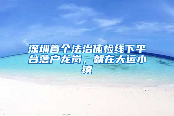 深圳首个法治体检线下平台落户龙岗，就在大运小镇