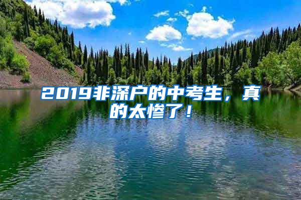 2019非深户的中考生，真的太惨了！