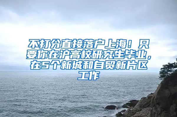 不打分直接落户上海！只要你在沪高校研究生毕业，在5个新城和自贸新片区工作