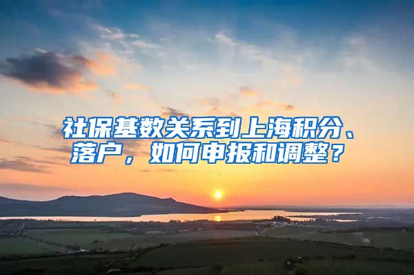 社保基数关系到上海积分、落户，如何申报和调整？