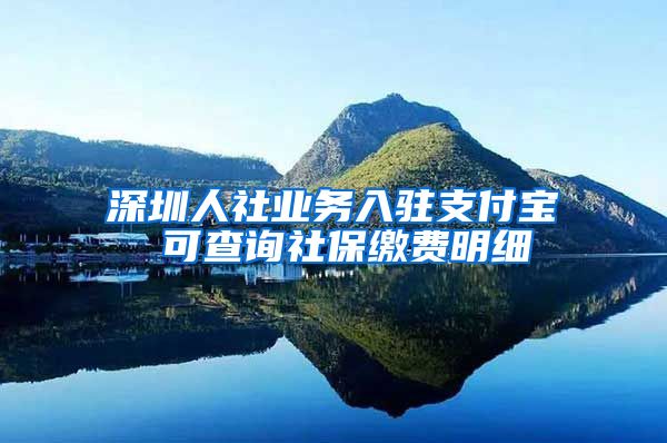 深圳人社业务入驻支付宝 可查询社保缴费明细