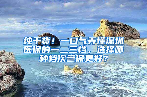 纯干货！一口气弄懂深圳医保的一二三档，选择哪种档次参保更好？