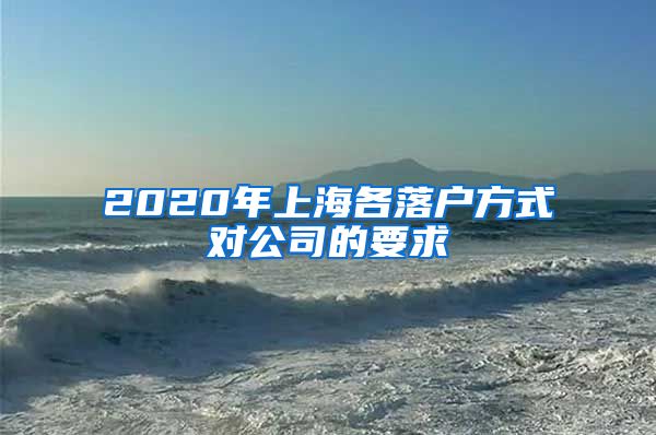 2020年上海各落户方式对公司的要求