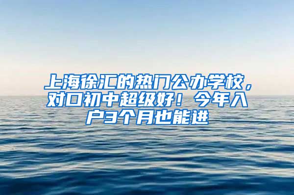 上海徐汇的热门公办学校，对口初中超级好！今年入户3个月也能进