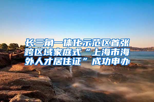 长三角一体化示范区首张跨区域家庭式“上海市海外人才居住证”成功申办