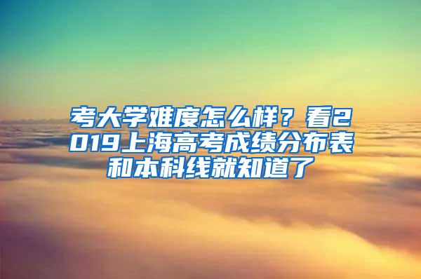 考大学难度怎么样？看2019上海高考成绩分布表和本科线就知道了