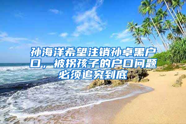 孙海洋希望注销孙卓黑户口，被拐孩子的户口问题必须追究到底