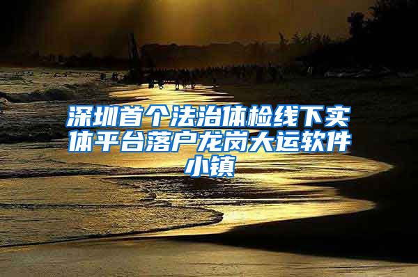 深圳首个法治体检线下实体平台落户龙岗大运软件小镇