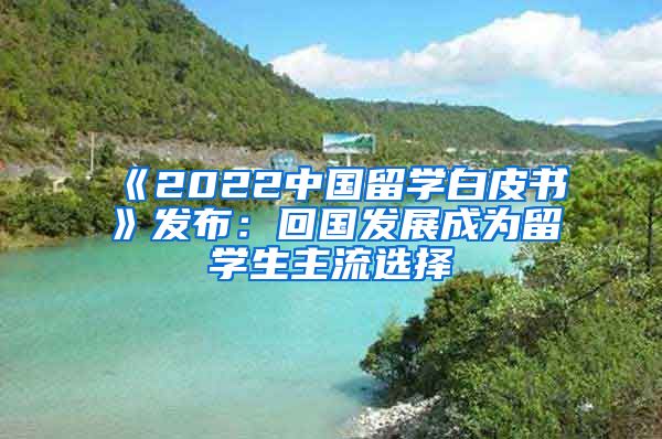 《2022中国留学白皮书》发布：回国发展成为留学生主流选择