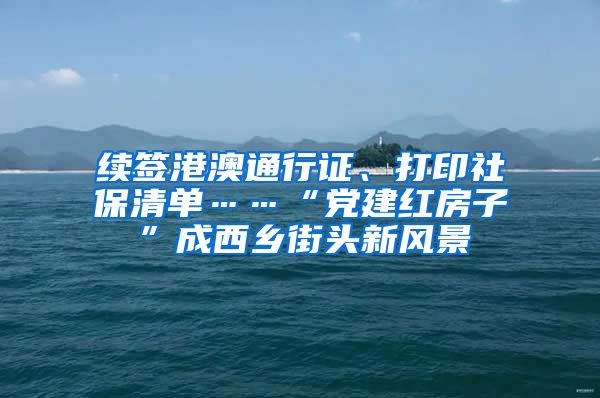 续签港澳通行证、打印社保清单……“党建红房子”成西乡街头新风景