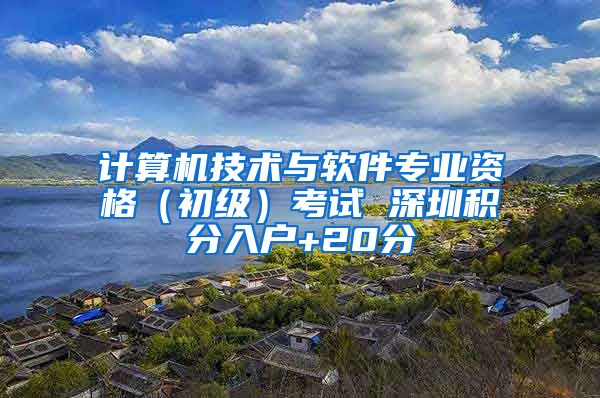 计算机技术与软件专业资格（初级）考试 深圳积分入户+20分