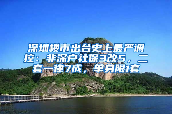 深圳楼市出台史上最严调控：非深户社保3改5，二套一律7成，单身限1套