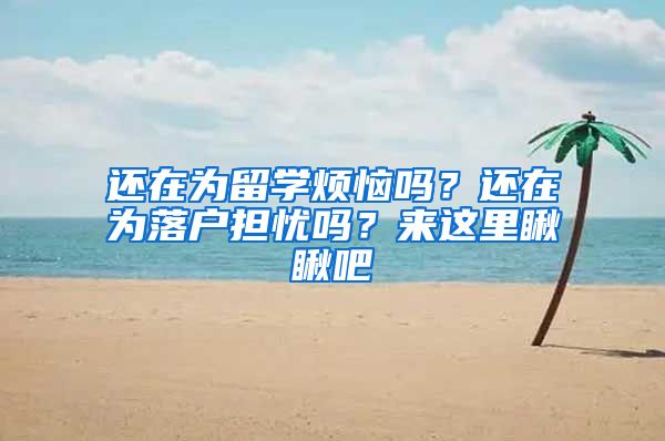 还在为留学烦恼吗？还在为落户担忧吗？来这里瞅瞅吧