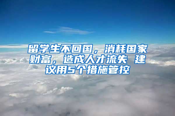 留学生不回国，消耗国家财富，造成人才流失 建议用5个措施管控