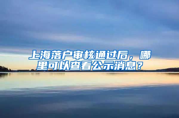 上海落户审核通过后，哪里可以查看公示消息？