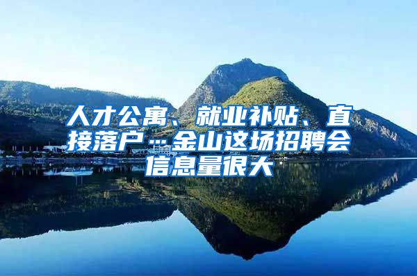 人才公寓、就业补贴、直接落户…金山这场招聘会信息量很大