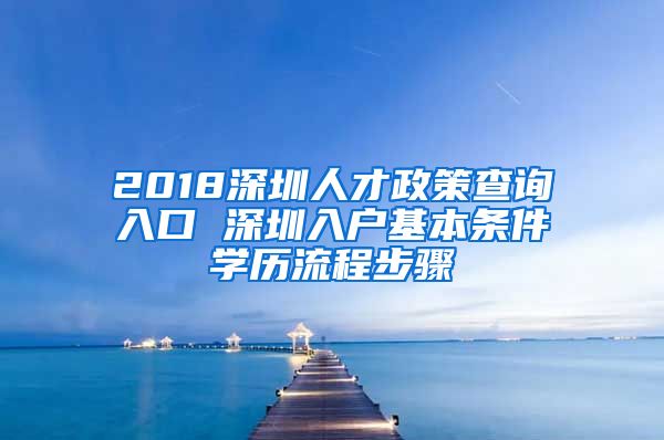 2018深圳人才政策查询入口 深圳入户基本条件学历流程步骤