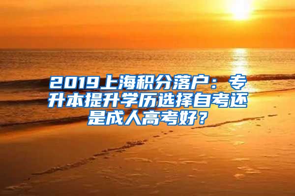 2019上海积分落户：专升本提升学历选择自考还是成人高考好？