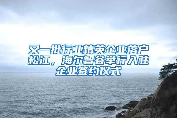 又一批行业精英企业落户松江，海尔智谷举行入驻企业签约仪式