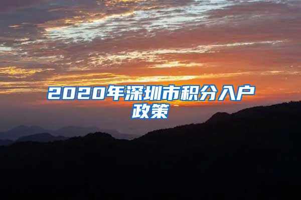 2020年深圳市积分入户政策