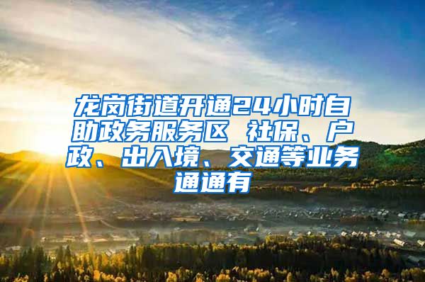 龙岗街道开通24小时自助政务服务区 社保、户政、出入境、交通等业务通通有