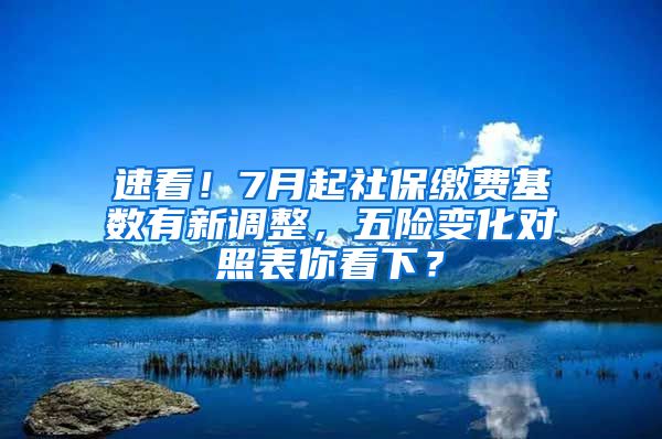 速看！7月起社保缴费基数有新调整，五险变化对照表你看下？