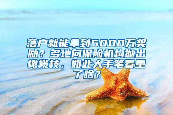 落户就能拿到5000万奖励？多地向保险机构抛出橄榄枝，如此大手笔看重了啥？